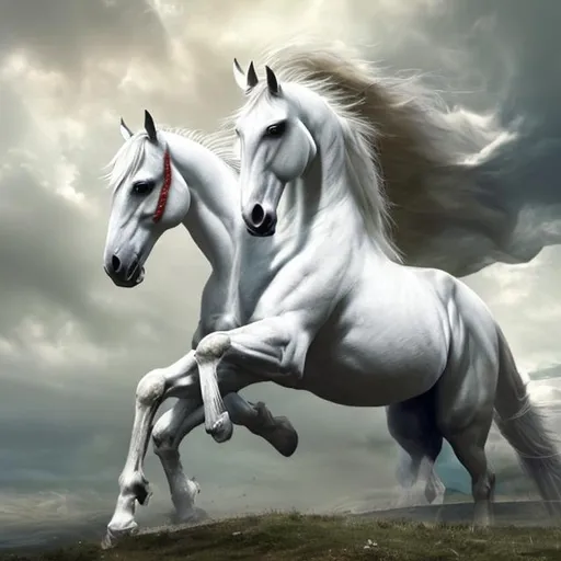 Prompt: And I looked, and behold, a white horse. He who sat on it had a bow; and a crown was given to him, and he went out conquering and to conquer.