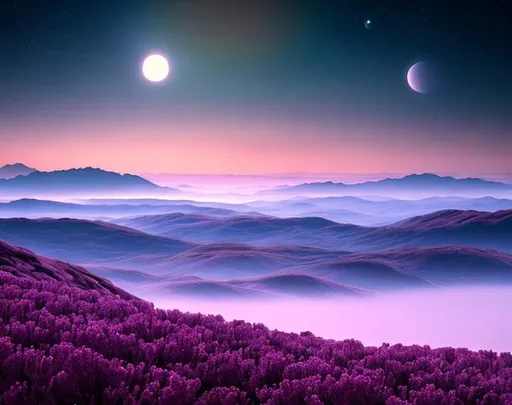 Prompt: A beautiful vista of a breathtaking, alien world.