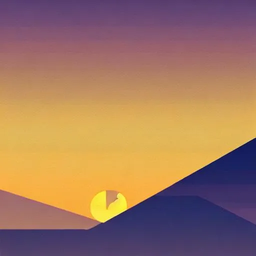 Prompt: Multiple layers of silhouette {object1}, with silhouette of {object2}, sharp edges, at sunset, with heavy fog in air, vector style, horizon silhouette Landscape wallpaper by Alena Aenami, firewatch game style, vector style background