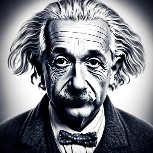 Prompt: photo realistic portrait of {Albert Einstein}, centered in frame, facing camera, symmetrical face, ideal human, 85mm lens,f8, photography, ultra details, natural light, light background, photo, Studio lighting