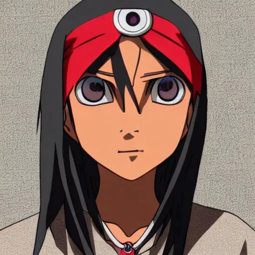 Digital art of a female uchiha character with sharingan