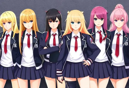 female school gang, bully, agressive, high school, a...