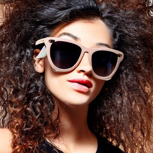 digital rockstar girl head with cool sunglass | OpenArt