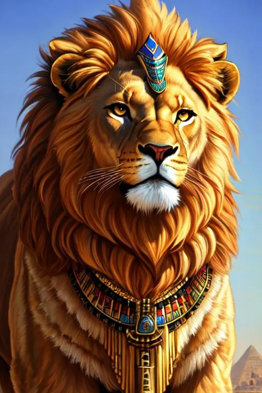 Prompt: oil painting, anthropomorphic lion, male, furry, warrior, ancient egypt, 8k, UHD,   bronze weapons, hieroglyphics art, hyperrealistic, photorealistic, beautiful art, furry art, full body picture, digital art,  hyperperfectionist, muscular, pharaoh, lion head, hyperdetailed full-body of a werelion in battle stance