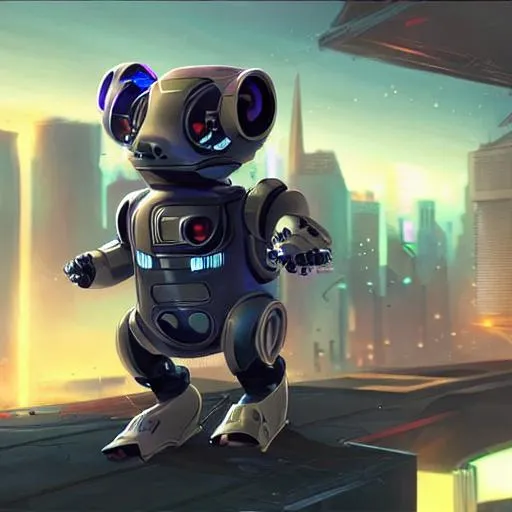 Prompt: robot hamster super villain with high tech armor in a cyber punk city, realistic, ultra 4k HD 