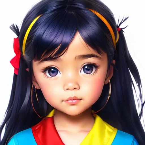 Prompt: Little girl,primary colors