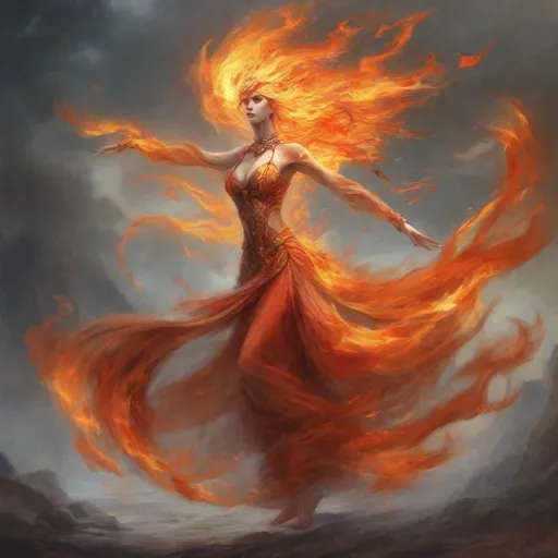 Prompt: Flame Dance, masterpiece, best quality, in fantasy art style
