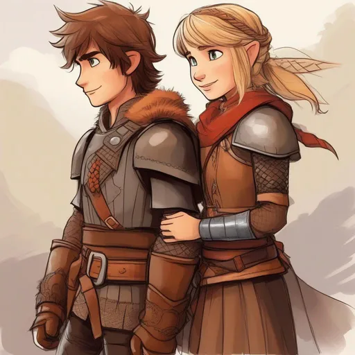 Prompt: hiccup x astrid