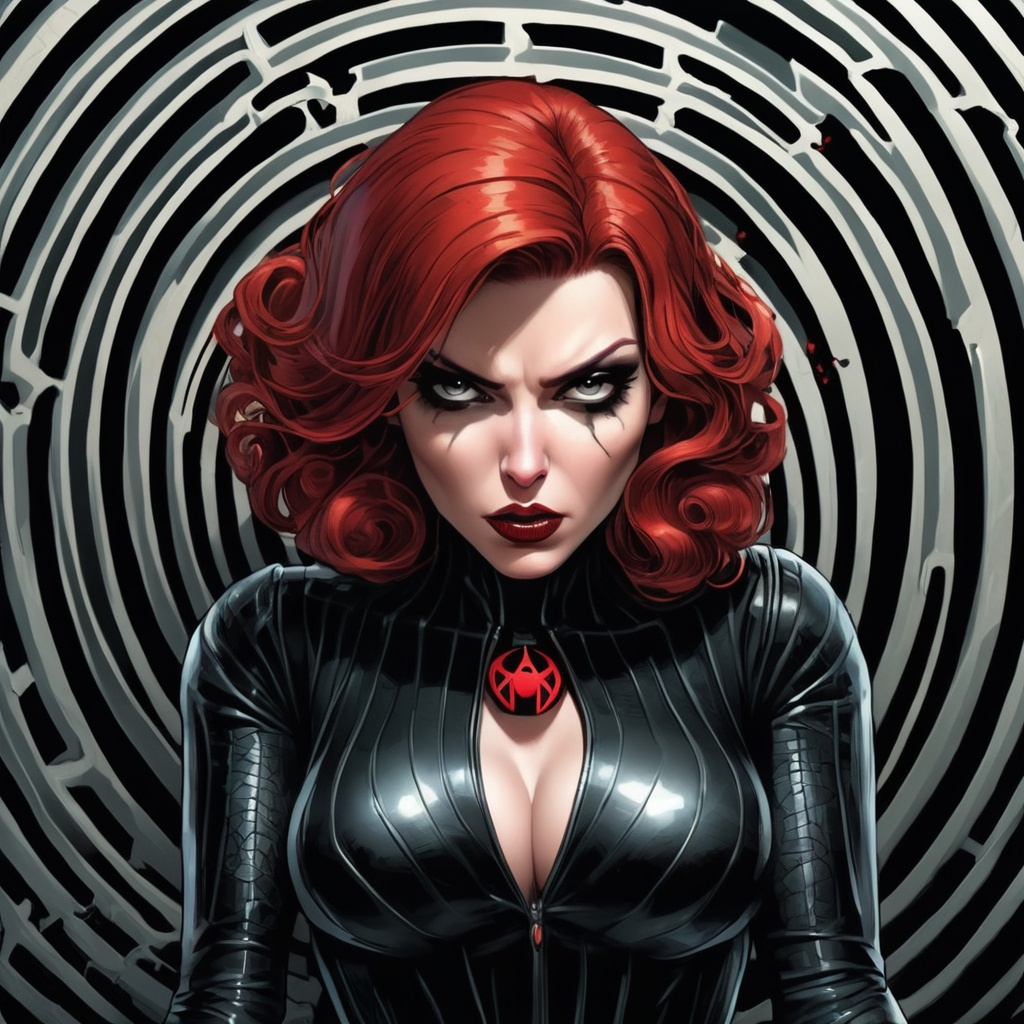 Hypnotic evil black widow