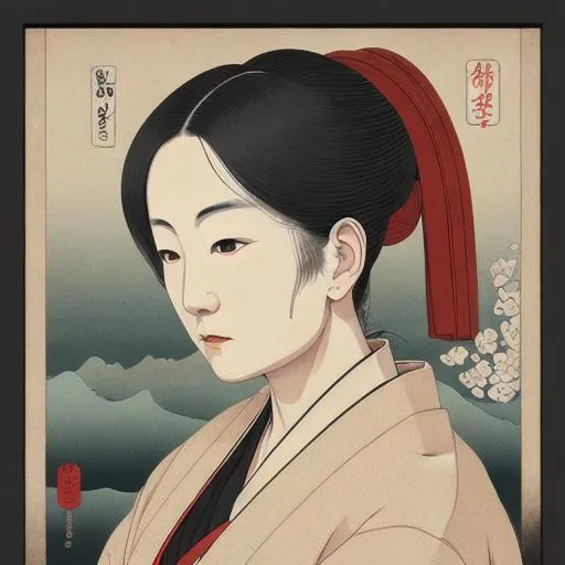 Prompt: Ukiyo e, woman, highly detailed, 8k