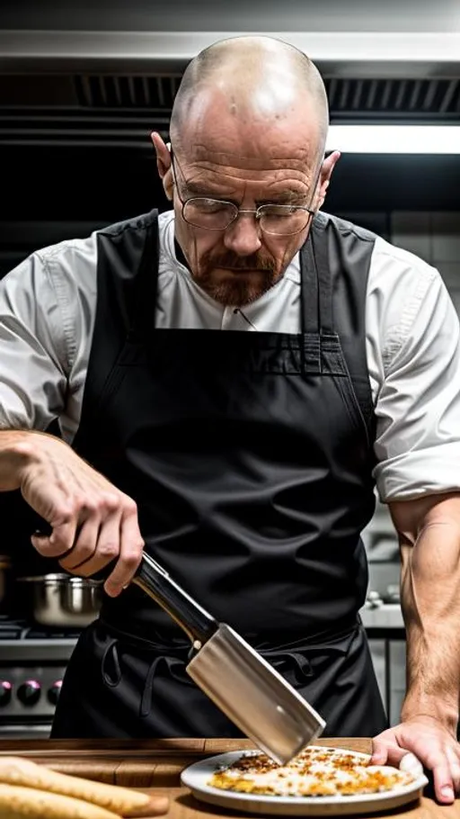 Prompt: professional digital art of Walter white cooking for drake, UHD, 4K