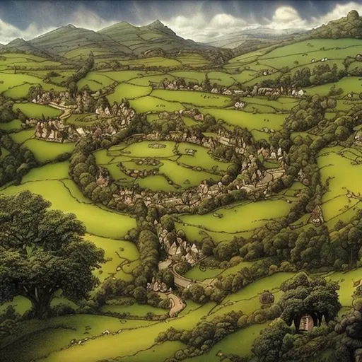 Prompt: The Shire from Lord of the Rings