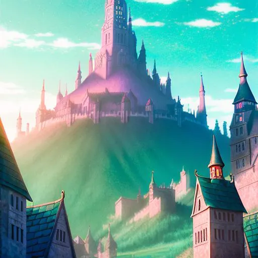 landscape with ruined castle Superb anime-styled and DnD environment Stock  Illustration | Adobe Stock