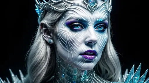 Prompt: hyper-realistic 8K, 64 megapixel 3D intricately detailed ice sculpture of an alluring female zombie, unparalleled precision inspired by "Greg Rutkowski", White Walker, Lich, undead form with a chilling beauty, Unreal Engine, crystalline colors_glisten in ethereal light, trending masterpiece on ArtStation, horror and elegance, the sculpture is a testament to the limitless potential of digital artistry, Epic, Photorealistic, intricate Details, Cold Colors, Movie quality