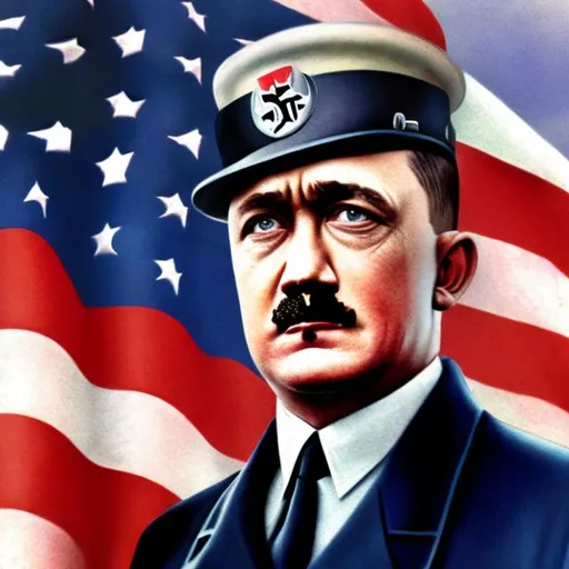 Prompt: patriotic american president hitler