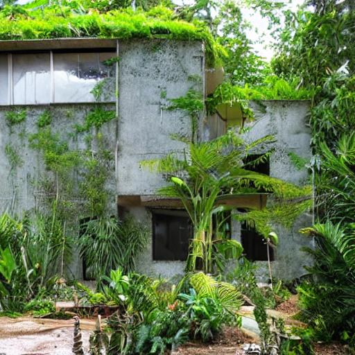Overgrown Concrete House With Tropical Plants Full View OpenArt overgrown-concrete-house-with-tropical-plants-full-view-openart