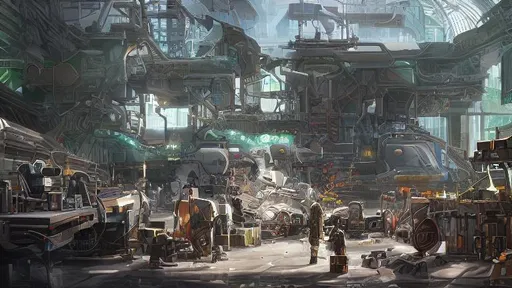 Prompt: extremely realistic, hyperdetailed, cyborg factory, machines building machines, organic, hazardous chemicals, fire, electrical sparks, high definition, ultra realistic,8K, digital art, green, body parts