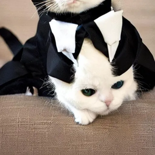 Prompt: Cat wearing tuxedo 