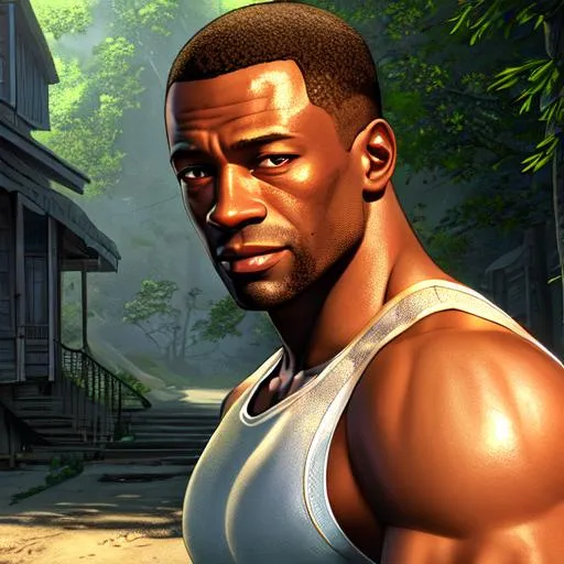 Prompt: create most beautiful photograph of most beautiful fictional,Carl Johnson, extremely, detailed environment, detailed background, intricate, detailed skin, natural colors , professionally color graded, photorealism, 8k, moody lighting.