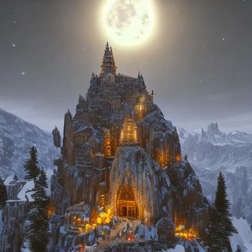 Prompt: old monk on top of the monastery moonlight, unreal engine, 8k, super detailed