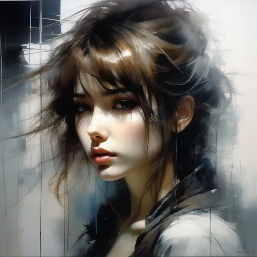 Prompt: Anime,full body, shiny skin, detailed face, detailed eyes, insanely detailed, brown hair, hazle eyes. concept art by Stephen Gammell, Pino Daheny, Jeremy Mann, Alex Maleev, Carne_Griffiths, 32k, studio cinematic lighting, oil on canvas, fine art, super efficient light, crisp focus, graininess, feeling of passion, ideal body proportions.