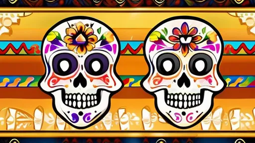 Prompt:  a mexican sugar skull in talavera style, floral and natural motifs, vivid color, sharp, highly detail, posada style 24k, 