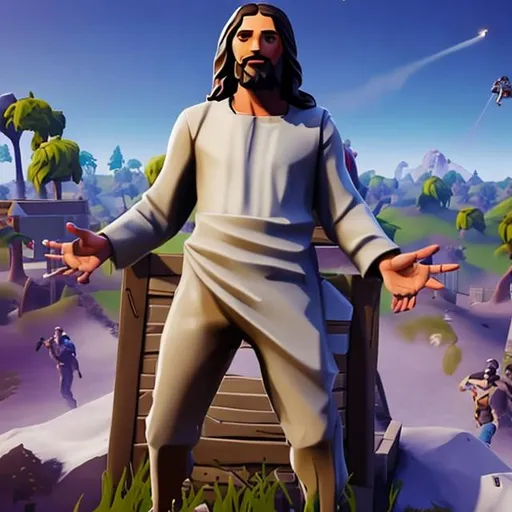 Prompt: jesus in fortnite