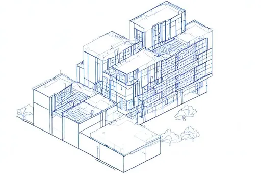 Prompt: - Staggered residential buildings with voids and internal streets are a form of architecture that seeks to take advantage of urban space in an efficient and sustainable way.
- These buildings consist of apartment blocks that overlap at different heights, creating voids that let in natural light and cross ventilation.



