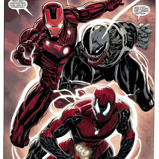 Prompt: Ironman and venom becoming one