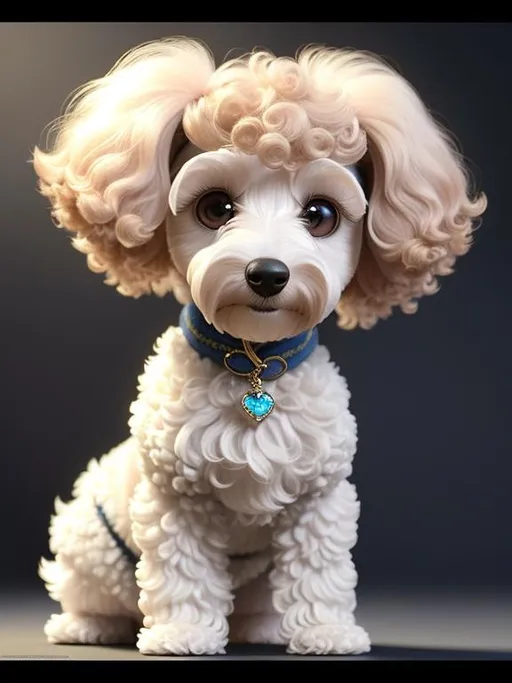 Prompt: Disney Pixar, exquisite new character, cute poodle dog, highly detailed, fluffy, intricate details, beautiful big eyes, maximum cuteness, lovely, adorable, beautiful, flawless, masterpiece, soft dramatic moody lighting, radiant love aura, ultra high quality octane render, hypermaximalist, trending on artstation, Anna Dittmann, Tom Blackwell