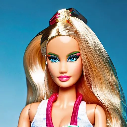 Prompt: Barbie as Rita Ora wearing Prada