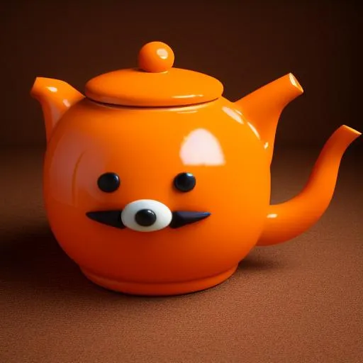 Prompt: a hyper real photo teapot shaped of a orange blended with a fox and orange shaped cups, hybrid creature, surreal, 8k, food photography, octane render