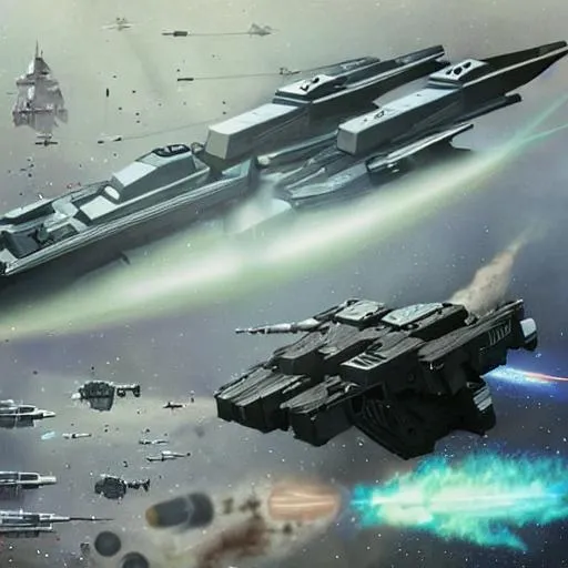 Space, warship, space wars, explosive, laser, cannons | OpenArt