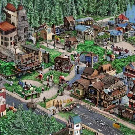 Prompt: A fictional, but realistic town
