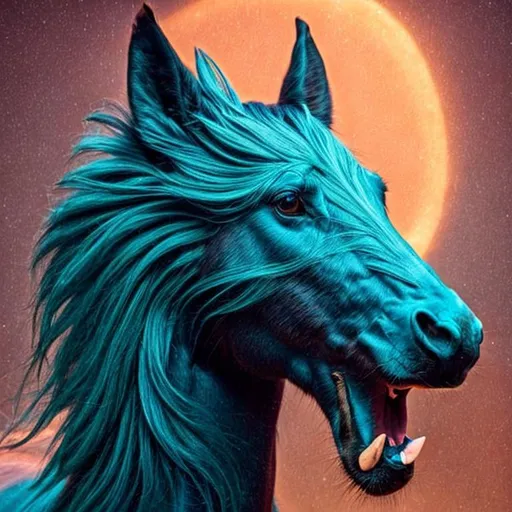 Prompt: portrait of a fantasy horse, symetric face