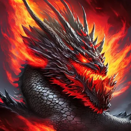 Prompt: The dragon king calls apon magma photorealistic hyper realistic 