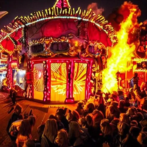 Prompt: Carnival on fire 