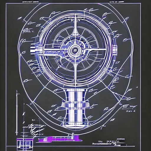 Prompt: Patent drawing of a Time Machine, hyper realistic, detailed, masterpiece, futuristic, vivid, fractal design