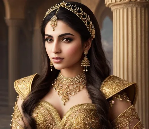 Prompt: create most beautiful photograph of most beautiful fictional Persian female princes, extremely, detailed environment, detailed background, intricate, detailed skin, natural colors , professionally color graded, photorealism, 8k, moody lighting


