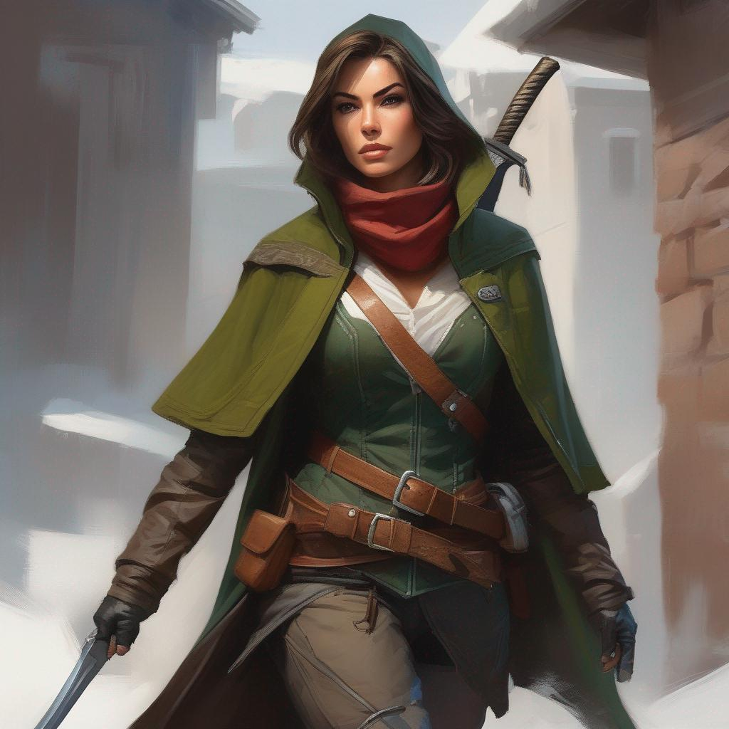 character portrait pretty female rogue, style of ro... | OpenArt