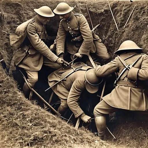 Prompt: ww1 trenches fights

