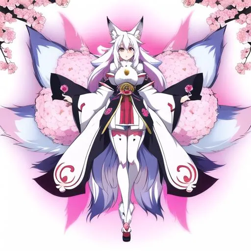 Prompt: anime  of a {character}, anime eyes, beautiful intricate fluffy, symmetrical, in unique anime style, concept art, digital painting, looking into camera,  pastel  flowers colorful kitsune fox adorable furry sketch full body
