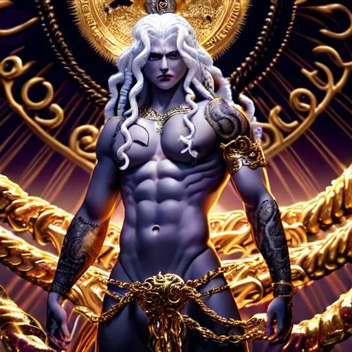 Medusa, Gold tattoo, Halfgod, Demigod, stars, Heaven... | OpenArt