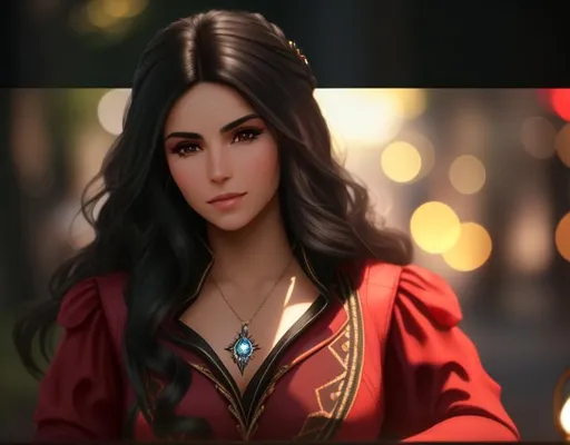 Prompt: latina_brunette, bokeh, (perfect face), looks like Yennefer of Vengerberg,