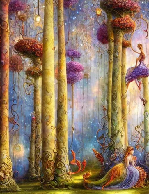 Prompt: Each tree is different, each tree life is precious, a living florest, beautiful, exquisite, glossy, a vision to behold, intricate 3d art by Josephine Wall, Catrin Welz Stein, Daniel Merriam, tom Bagshaw, pino daeni, Gediminas Pranckevicius, Roberto Ferri, quilling, quilt painting,fantastic view, Nikon D850, highly detailed, digital painting, elegant, extremely detailed, fantasy, intricate, cinematic lighting, very attractive, beautiful, high detail, dynamic lighting, award winning, fantastic view, high definition, crisp quality, cinematic postprocessing, acrylic art