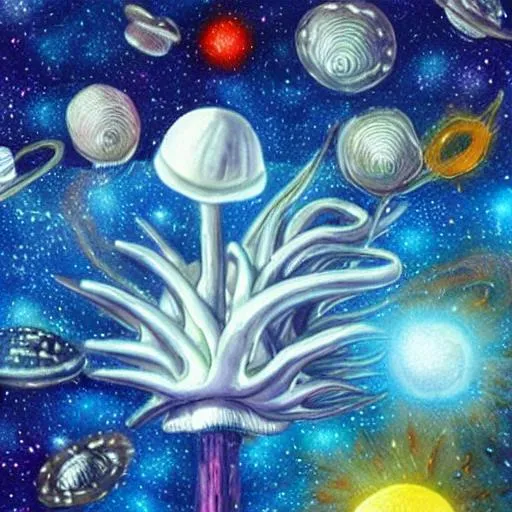 Prompt: space mushrooms
