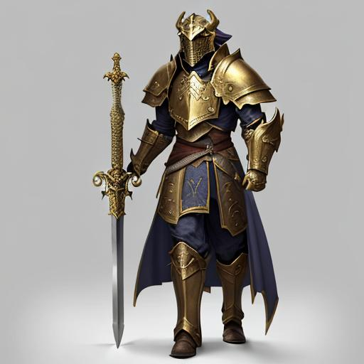 brass dragonborn paladin holding greatsword, very fo... | OpenArt