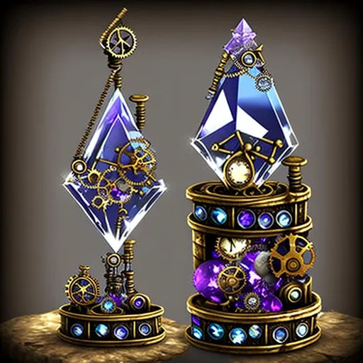 Prompt: Magic fantasy Steampunk Crystal