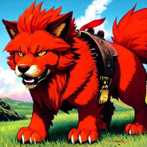 Prompt: red xiii from ff7, red dog