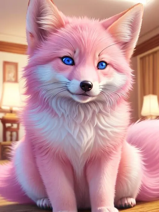 Prompt: pink fox, realistic, epic oil painting, pastel colors, large round blue eyes, hyper detailed eyes, (hyper real), furry, (hyper detailed), photorealism, extremely beautiful, (on back), sprawled, paws in the air, playful, raised paws, UHD, studio lighting, best quality, professional, extremely beautiful, glistening pink fur, billowing silver mane, glistening silver mane, highly saturated colors, thick oil texture, masterpiece, ray tracing, 8k eyes, 8k, highly detailed, highly detailed fur, hyper realistic thick fur, (high quality fur), fluffy, fuzzy, (plump:1.7), (cute fangs, open mouth:1.5), full body shot, hyper detailed eyes, perfect composition, realistic fur, fox nose, highly detailed mouth, realism, ray tracing, soft lighting, studio lighting, masterpiece, trending, instagram, artstation, deviantart, best art, best photograph, unreal engine, high octane, cute, adorable smile, lazy, peaceful, (highly detailed background), vivid, vibrant, intricate facial detail, incredibly sharp detailed eyes, rows of blossoming sakura trees, incredibly realistic fur, concept art, anne stokes, yuino chiri, character reveal, extremely detailed fur, sapphire sky, complementary colors, golden ratio, rich shading, vivid colors, high saturation colors,, silver light beams